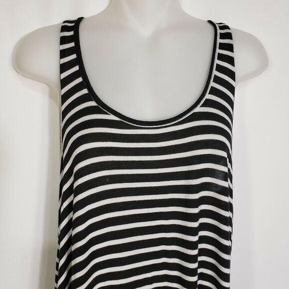 Socialite Womens Mini Dress Size Medium Striped Black White Halter Back Scoop - Picture 3 of 7
